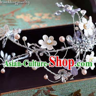 Traditional Jewelry Accessories, Princess Wedding Hair Accessories, Bride Wedding Hair Accessories, Headwear, Baroco Style Handmade Crystal Flowers Hair Claw for Women