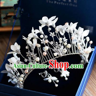 Traditional Jewelry Accessories, Palace Princess Bride Royal Crown, Engagement Royal Crown, Wedding Hair Accessories, Baroco Style Flowers Headwear for Women