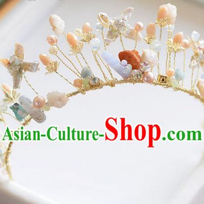 Traditional Jewelry Accessories, Palace Queen Bride Royal Crown, Engagement Royal Crown, Wedding Hair Accessories, Baroco Style Crystal Pearl Headwear for Women