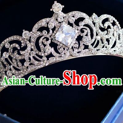 Traditional Jewelry Accessories, Palace Princess Bride Royal Crown, Engagement Royal Crown, Wedding Hair Accessories, Baroco Style Crystal Zircon Headwear for Women