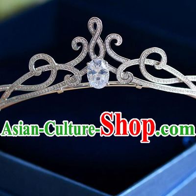 Traditional Jewelry Accessories, Palace Princess Bride Royal Crown, Engagement Royal Crown, Wedding Hair Accessories, Baroco Style Crystal Zircon Headwear for Women