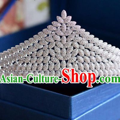 Traditional Jewelry Accessories, Palace Princess Bride Royal Crown, Engagement Royal Crown, Wedding Hair Accessories, Baroco Style Crystal Zircon Headwear for Women