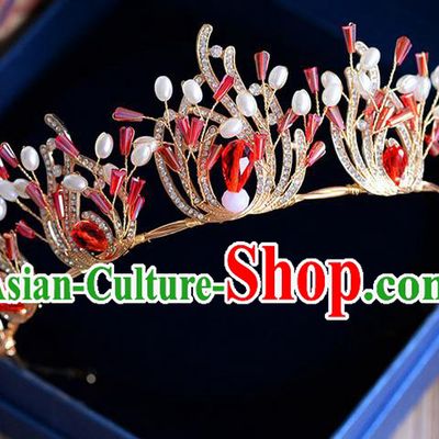 Traditional Jewelry Accessories, Palace Princess Bride Royal Crown, Engagement Royal Crown, Wedding Hair Accessories, Baroco Style Crystal Pearl Headwear for Women