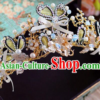Traditional Jewelry Accessories, Palace Princess Bride Royal Crown, Engagement Royal Crown, Wedding Hair Accessories, Baroco Style Crystal Pearl Headwear for Women