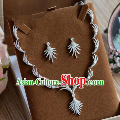 Traditional Jewelry Accessories, Palace Princess Earrings, Engagement Accessories Collar, Earrings, Necklace, Wedding Accessories, Baroco Style Crystal Zircon Headwear Set for Women