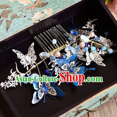 Chinese Ancient Style Hair Jewelry Accessories, Hairpins, Hanfu Xiuhe Suits Wedding Bride Headwear, Headdress, Imperial Empress Handmade Hair Fascinators for Women