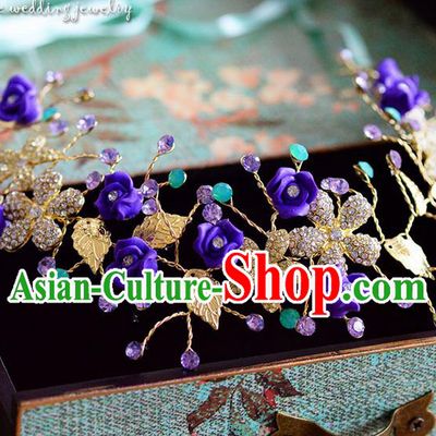 Traditional Jewelry Accessories, Princess Wedding Hair Accessories, Bride Wedding Hair Accessories, Headband, Baroco Style Handmade Crystal Hair Claw for Women