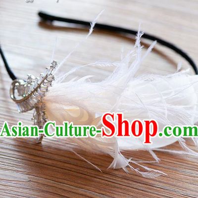 Traditional Jewelry Accessories, Princess Wedding Hair Accessories, Bride Wedding Hair Accessories, Headband, Baroco Style Handmade Feather Hair Claw for Women