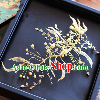 Traditional Jewelry Accessories, Princess Wedding Hair Accessories, Bride Wedding Hair Accessories, Headband, Baroco Style Handmade Crystal Pearl Hair Claw for Women