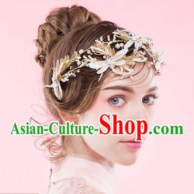 Traditional Jewelry Accessories, Princess Wedding Hair Accessories, Bride Wedding Hair Accessories, Headband, Baroco Style Handmade Crystal Pearl Dragonfly Hair Claw for Women