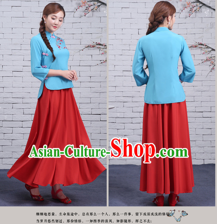 Chinese Traditional Dress Show Min Guo Time Girl Clothing Nobel Lady Stage costumes Ladies