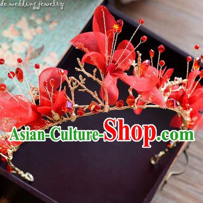 Traditional Jewelry Accessories, Palace Princess Bride Royal Crown, Engagement Royal Crown, Wedding Hair Accessories, Baroco Style Flowers Headwear for Women