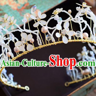 Traditional Jewelry Accessories, Palace Princess Bride Royal Crown, Engagement Royal Crown, Wedding Hair Accessories, Baroco Style Crystal Pearl Headwear for Women