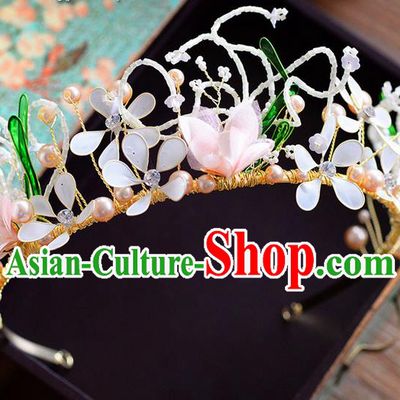 Traditional Jewelry Accessories, Palace Princess Bride Royal Crown, Engagement Royal Crown, Wedding Hair Accessories, Baroco Style Crystal Flowers Headwear for Women