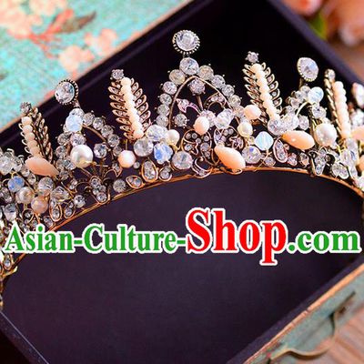 Traditional Jewelry Accessories, Palace Queen Bride Royal Crown, Engagement Retro Royal Crown, Wedding Hair Accessories, Baroco Style Crystal Headwear for Women