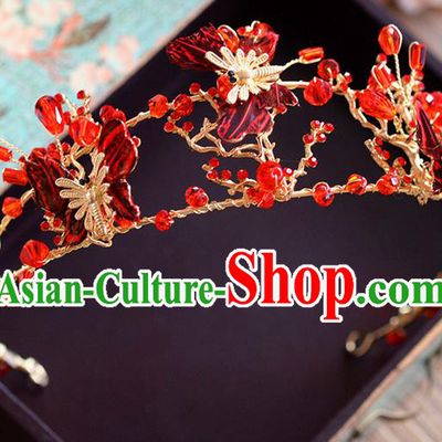 Traditional Jewelry Accessories, Palace Princess Bride Royal Crown, Engagement Royal Crown, Wedding Hair Accessories, Baroco Style Crystal Butterfly Headwear for Women