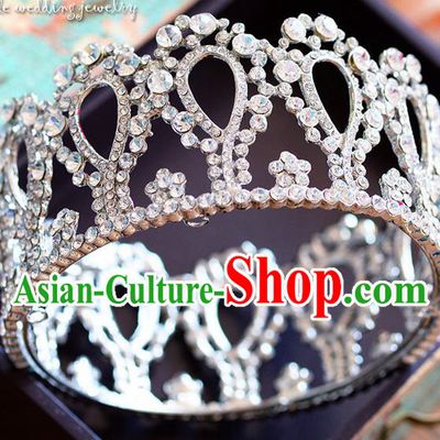 Traditional Jewelry Accessories, Palace Queen Bride Royal Crown, Engagement Retro Royal Crown, Wedding Hair Accessories, Baroco Style Crystal Headwear for Women