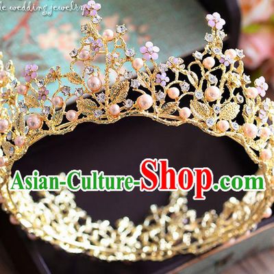 Traditional Jewelry Accessories, Palace Queen Bride Royal Crown, Engagement Retro Royal Crown, Wedding Hair Accessories, Baroco Style Crystal Headwear for Women