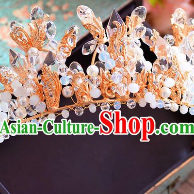 Traditional Jewelry Accessories, Palace Princess Bride Royal Crown, Engagement Retro Royal Crown, Wedding Hair Accessories, Baroco Style Crystal Headwear for Women