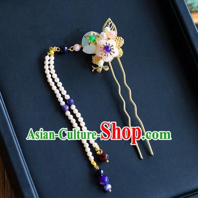 Chinese Ancient Style Hair Jewelry Accessories, Hairpins, Hanfu Xiuhe Suits Wedding Bride Headwear, Headdress, Imperial Empress Handmade Pearl Hair Fascinators for Women