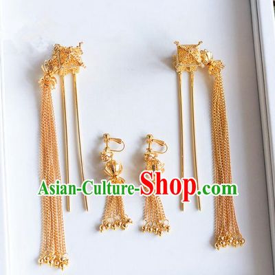 Chinese Ancient Style Hair Jewelry Accessories, Hairpins, Hanfu Xiuhe Suits Wedding Bride Headwear, Headdress, Imperial Empress Handmade Hair Fascinators for Women