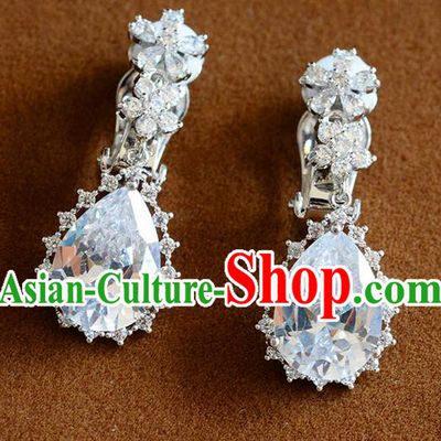 Traditional Jewelry Accessories, Palace Princess Wedding Earring Accessories, Baroco Style Crystal Earrings for Women
