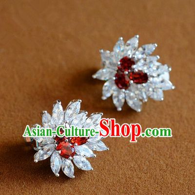 Traditional Jewelry Accessories, Palace Princess Wedding Earring Accessories, Baroco Style Crystal Earrings for Women