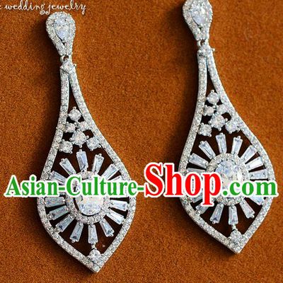 Traditional Jewelry Accessories, Palace Princess Wedding Earring Accessories, Baroco Style Crystal Earrings for Women