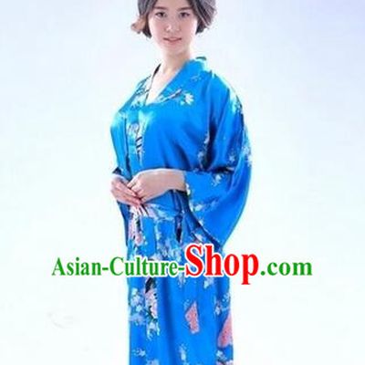 Japanese Traditional Kimono Costumes Women Dress COSPLAY Japanese Traditional Garment Wedding Dress Ceremonial Wafuku Stage Show Aristolochia ringens Light Blue