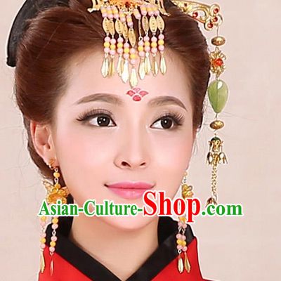 Chinese Ancient Style Hair Jewelry Accessories, Tang Dynasty Princess Hairpins, Hanfu Xiuhe Suits Wedding Bride Headwear, Headdress, Imperial Empress Handmade Hair Fascinators for Women