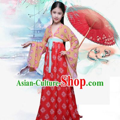 Ancient Chinese Palace Costumes Complete Set, Traditional Han Dynasty Ancient Palace Ru Skirt, Children Clothing, Cosplay Hanfu Fairy Princess Dress Suits for Kids
