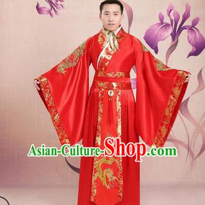 Ancient Chinese Palace Emperor Costumes Complete Set, Tang Dynasty Ancient Palace Majesty Wedding Clothing, Imperial King Robe Suits for Men