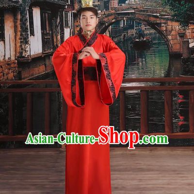 Ancient Chinese Palace Emperor Costumes Complete Set, Han Dynasty Ancient Palace Majesty Clothing, Imperial King Robe Suits for Men