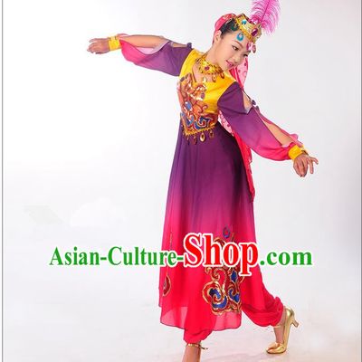 Traditional Chinese Uyghur nationality Dancing Costume, Folk Dance Ethnic Costume, Chinese Minority Nationality Uigurian Dance Costume for Women