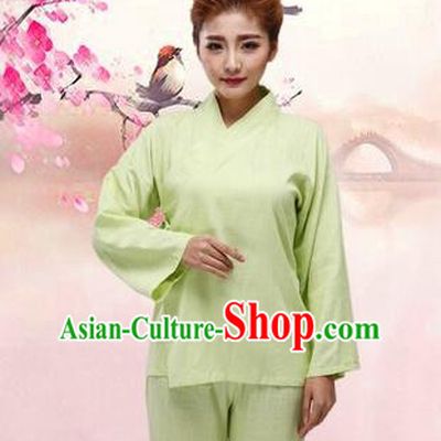 Chinese Zhong Yi triung qioi Ancient Clothes Inner Under Clothes Robe Pants Men Women Sleeping Exercise Costume Green