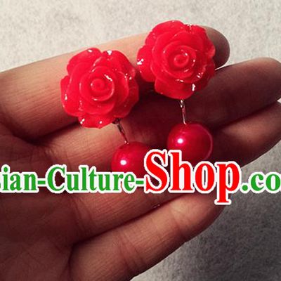 Chinese Wedding Jewelry Accessories, Traditional Xiuhe Suits Wedding Bride Earrings, Ancient Chinese Earrings