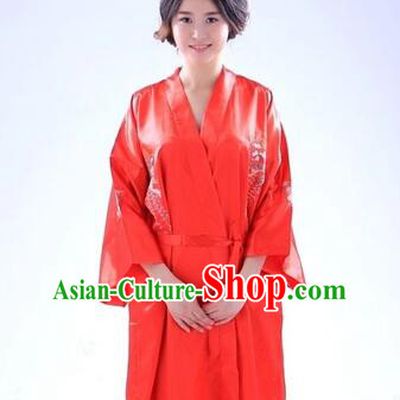 Kimono Japanese Traditional Clothes Stage Show Wafuku Aristolochia ringens Tomesode Red