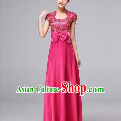 Chinese Classic Stage Performance Chorus Singing Group Dance Costumes, Chorus Competition Costume, Compere Costumes for Women