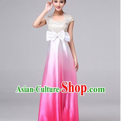 Chinese Classic Stage Performance Chorus Singing Group Dance Costumes, Chorus Competition Costume, Compere Costumes for Women