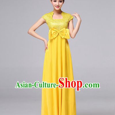 Chinese Classic Stage Performance Chorus Singing Group Dance Costumes, Chorus Competition Costume, Compere Costumes for Women