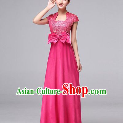 Chinese Classic Stage Performance Chorus Singing Group Dance Costumes, Chorus Competition Costume, Compere Costumes for Women