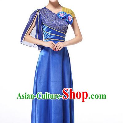 Chinese Classic Stage Performance Chorus Singing Group Dance Costumes, Chorus Competition Costume, Compere Costumes for Women