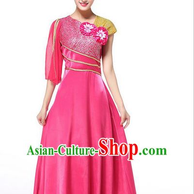 Chinese Classic Stage Performance Chorus Singing Group Dance Costumes, Chorus Competition Costume, Compere Costumes for Women