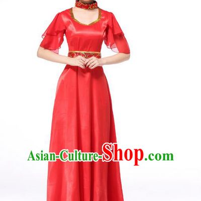 Chinese Classic Stage Performance Chorus Singing Group Dance Costumes, Chorus Competition Costume, Compere Costumes for Women