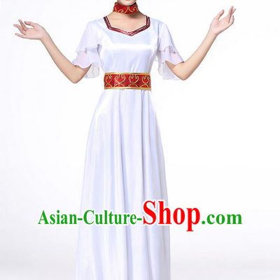 Chinese Classic Stage Performance Chorus Singing Group Dance Costumes, Chorus Competition Costume, Compere Costumes for Women