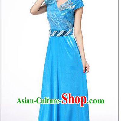 Chinese Classic Stage Performance Chorus Singing Group Dance Costumes, Chorus Competition Costume, Compere Costumes for Women