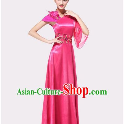Chinese Classic Stage Performance Chorus Singing Group Dance Costumes, Chorus Competition Costume, Compere Costumes for Women