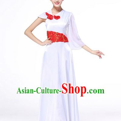Chinese Classic Stage Performance Chorus Singing Group Dance Costumes, Chorus Competition Costume, Compere Costumes for Women