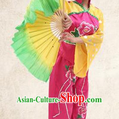 Traditional Chinese Yangge Fan Dancing Costume, Folk Dance Yangko Costume for Women