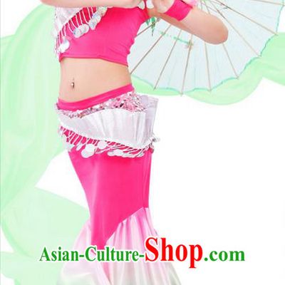 Traditional Chinese Yangge Fan Dancing Costume, Folk Dance Yangko Costume for Women